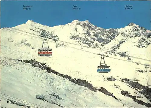 Seilbahn Saas-Fee Felskinn Laengfluh Mischabelgruppe / Bahnen /