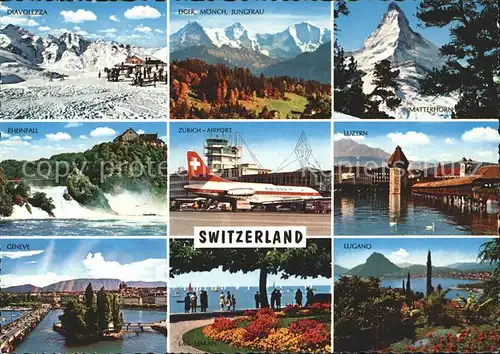 Swissair Zuerich Airport Rheinfahl Diavolezza Matterhorn Luzern Kat. Flug