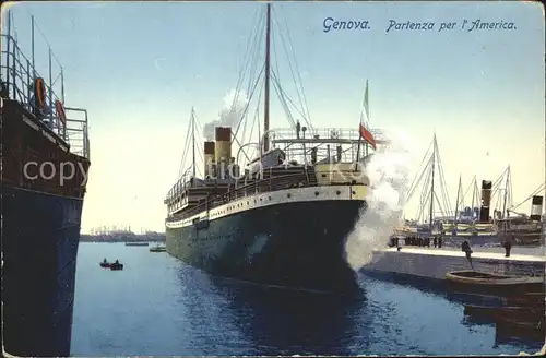 Dampfer Oceanliner Genova Partenza per l  America  Kat. Schiffe