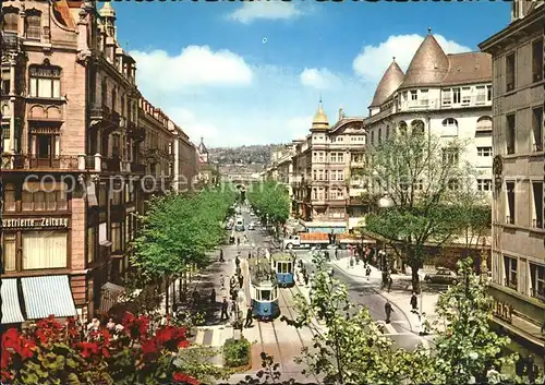 Strassenbahn Zuerich Bahnhofstrasse  Kat. Strassenbahn