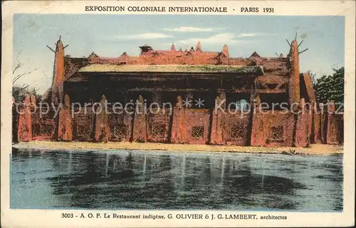 Exposition Coloniale Internationale Paris 1931 A. O. F. Restaurant indigene  Kat. Expositions