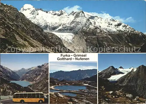 Postbus Grimsel Passhoehe Furka Grimsel Gotthard Nufenen  Kat. Post