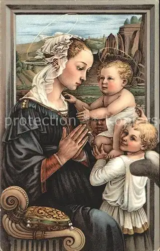 Kuenstlerkarte Fra Filippo Heilige Maria Jesus Vierge Kat. Kuenstlerkarte