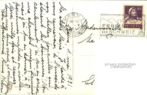 Derendinger Roux D. 184 Alpenrosen Anemonen Stiefmuetterchen Glockenblumen Kat. Kuenstlerkarte
