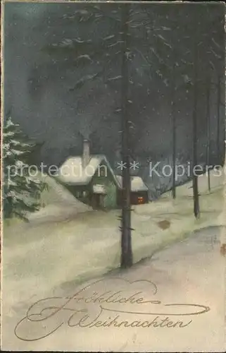 Petersen Hannes 4167 Weihnachten Haeuser Winterlandschaft Kat. Kuenstlerkarte