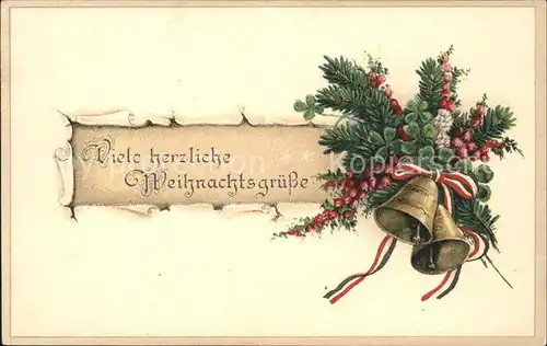 Kirchenglocken Schwarz Weiss Rot Weihnachten Kleeblaetter  Kat. Gebaeude