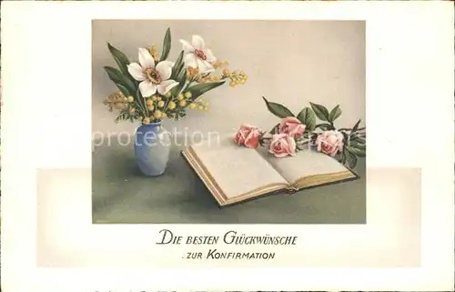 Konfirmation Glueckwunsch Rosen Bibel  Kat. Feiern und Feste