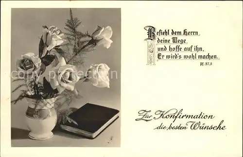 Konfirmation Glueckwunsch Rosen Bibel  Kat. Feiern und Feste