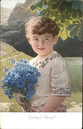 Kinder Child Enfants Blumen Goldiger Bengel Kat. Kinder