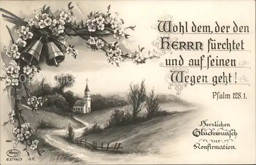 Verlag Amag Nr. 63714 3 Konfirmation Glueckwunsch Kirchenglocken  Kat. Albrecht & Meister AG