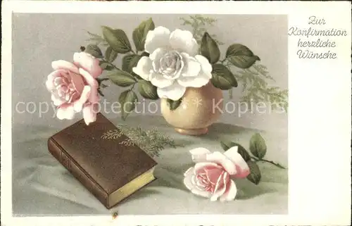 Konfirmation Glueckwunsch Rosen Bibel  Kat. Feiern und Feste