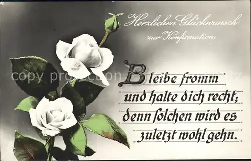 Konfirmation Glueckwunsch Rosen Gedicht  Kat. Feiern und Feste