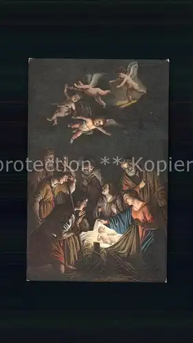 Kuenstlerkarte G. delle Notti L adoration des pasteurs Kat. Kuenstlerkarte