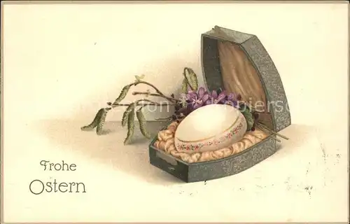 Ostern Easter Paques Osterei Schachtel Veilchen  / Greetings /