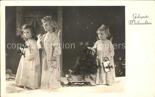 Engel Kinder Schlitten Weihnachten Foto Amag Nr. 68320 Kat. Religion
