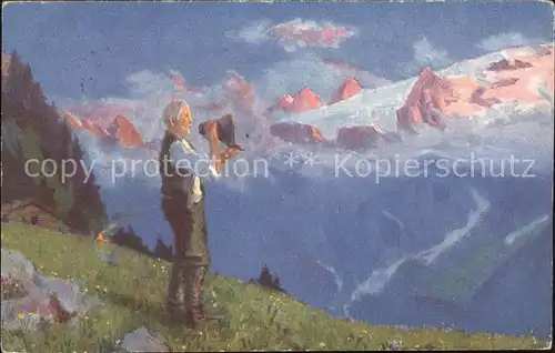 Kutscha Paolo Schweiz Vaelsignelse i Alperna Nr. 59  Kat. Kuenstlerkarte
