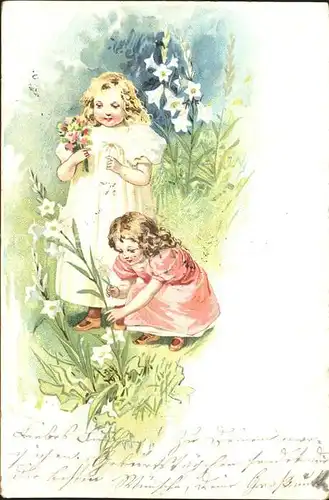 Kinder Child Enfants Maedchen Glockenblumen  Kat. Kinder