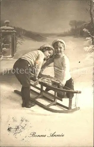 Schlitten Schnee Kinder Neujahr Foto Amag  Kat. Sport
