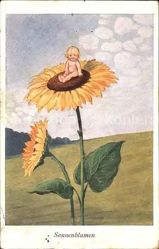 Verlag WS SB Nr. 5818 Sonnenblumen Kind  Kat. Verlage