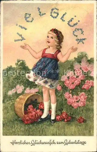Kinder Child Enfants Geburtstag Rosen Glueck  Kat. Kinder