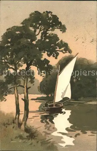 Verlag Meissner und Buch Serie 1906 In ruhiger Fahrt Segelboot