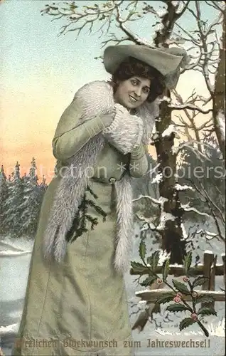 Muff Frau Wintermode Neujahr Stechpalme Kat. Mode