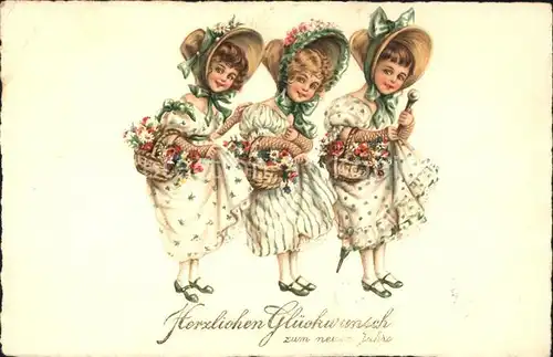 Hutmode Kinder Maedchen Blumen Neujahr  Kat. Mode