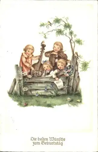 Kinder Child Enfants Musikanten Cello Geige Geburtstag Kat. Kinder