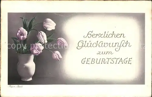 Geburtstag Glueckwunsch Tulpen Begro Apart Verlag Nr. 3015 Kat. Greetings