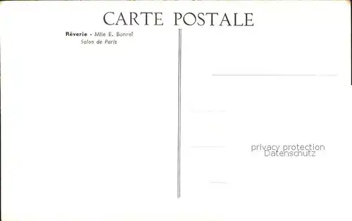 Kuenstlerkarte E. Bonrel Reverie Salon de Paris Frau Tracht  Kat. Kuenstlerkarte
