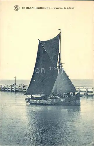 Segelboote Blankenberghe Barque de peche Fischerboot Kat. Schiffe