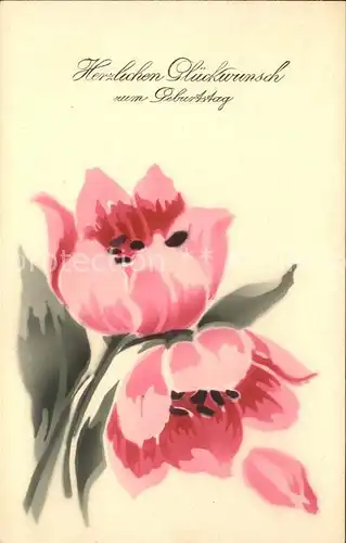 Geburtstag Glueckwunsch Tulpen  Kat. Greetings