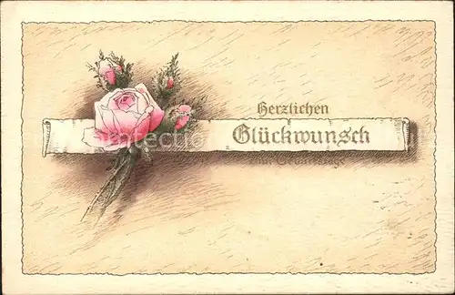 Rosen Glueckwunsch Geburtstag Kat. Pflanzen