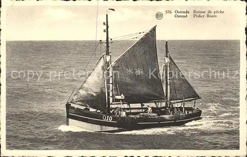 Fischerei Fischerboot Segelboot Ostende  Kat. Handwerk