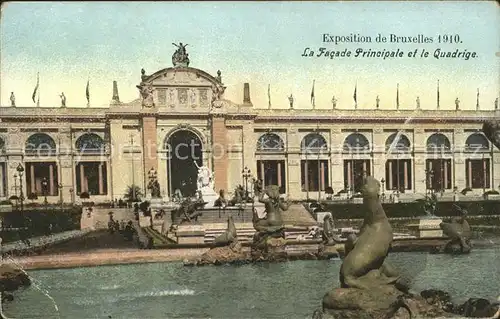 Exposition Universelle Bruxelles 1910 Facade Principale Quadrige Kat. Expositions