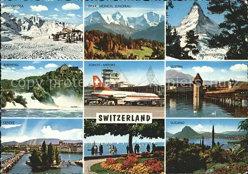 Swissair Geneve Diavolezza Rheinfall Matterhorn Kat. Flug