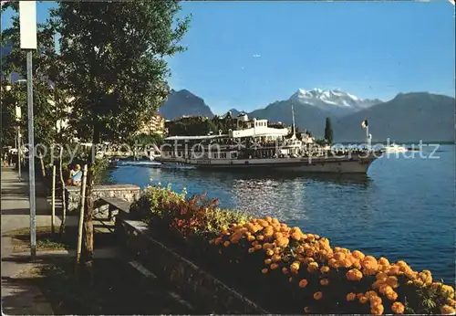 Dampfer Seitenrad Montreux  Kat. Schiffe