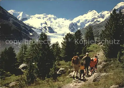 Gletscher Morteratschgletscher Berninagruppe Wanderung Bovalhuette Kat. Berge