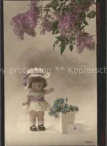 Puppen Blumen Brief Glueckwunsch Geburtstag Kat. Spielzeug