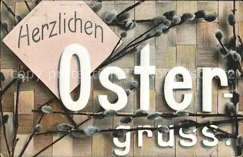 Ostern Easter Paques Weidenkaetzchen  / Greetings /