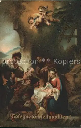 Kuenstlerkarte Bartolome Esteban Murillo Die heilige Nacht  Kat. Kuenstlerkarte