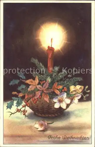 Weihnachten Kerze Schneerose Christrose Glocken  Kat. Greetings