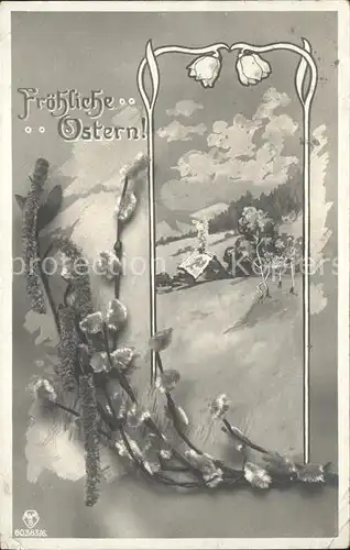 Ostern Easter Paques Weidenkaetzchen Hasel AMB-Verlag-Nr. 60383/6 / Greetings /