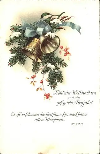 Kirchenglocken Weihnachten Neujahr Litho Kat. Gebaeude