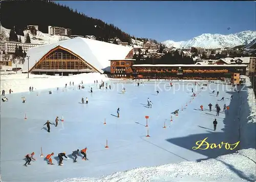 Schlittschuhlaufen Eislaufen Davos Natureisbahn Eissporthalle Kat. Sport