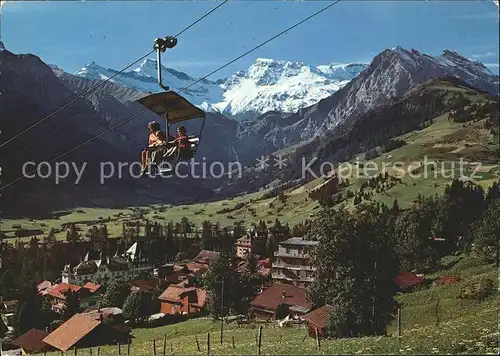 Sessellift Adelboden Schwandfeldspitz Steghorn Wildstrubel Fitzer Kat. Bahnen