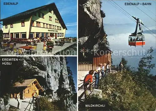 Seilbahn Berggasthaus Ebenalp Wildkirchli Eremiten-Huesli  / Bahnen /