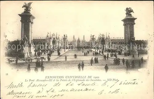 Exposition Universelle Paris 1900 Pont Alexandre III Palais de l Esplanade des Invalides Kat. Expositions