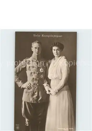 Adel Preussen Kronprinzenpaar Kronprinzessin Cecilie Wilhelm von Preussen Orden  Kat. Koenigshaeuser