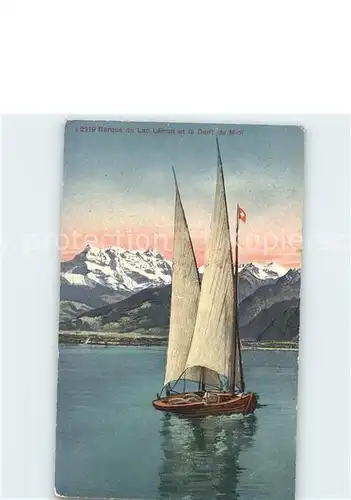 Segelboote Barque Lac Leman Dent du Midi Kat. Schiffe